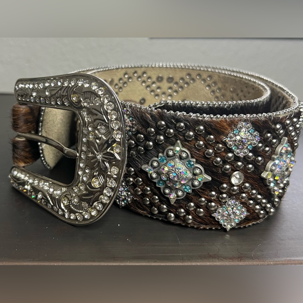 BHW Leather & Bling western belt, size M/L.